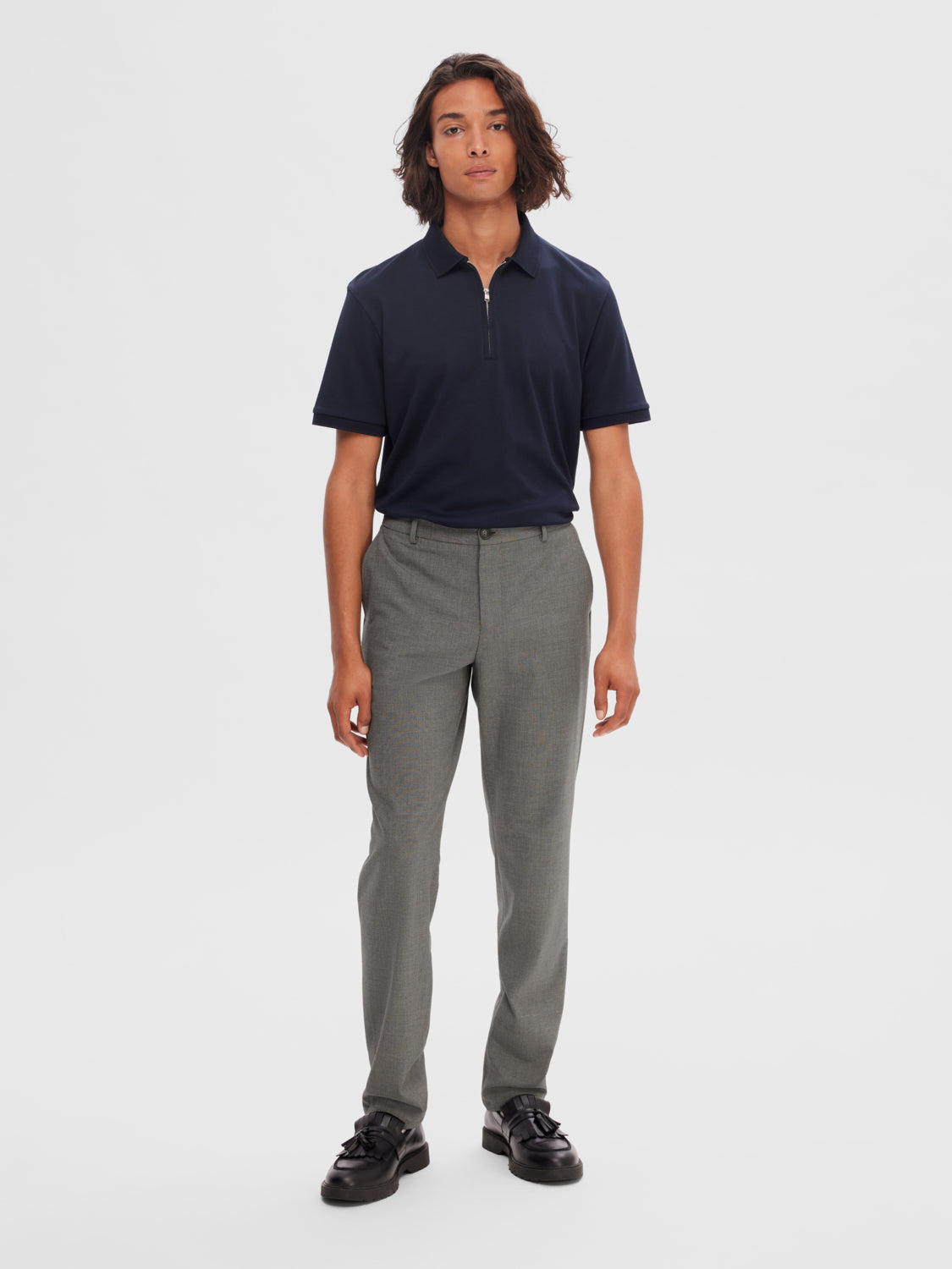 SELECTED HOMME - SLIM-ROBERT Pants - Grey Melange